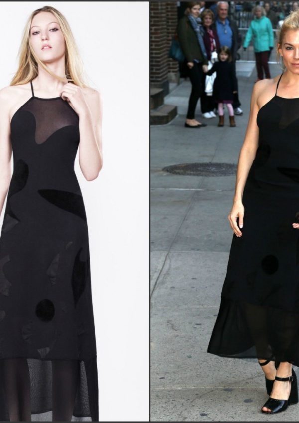 Sienna Miller In Roland Mouret At The Late Show with Stephen Colbert