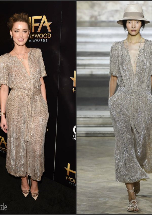 Amber Heard in Temperley London at 19th Annual Hollywood Film Awards