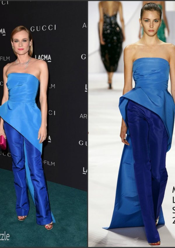 Diane Kruger   in Monique Lhuillier  At  2015 LACMA Art+Film Gala