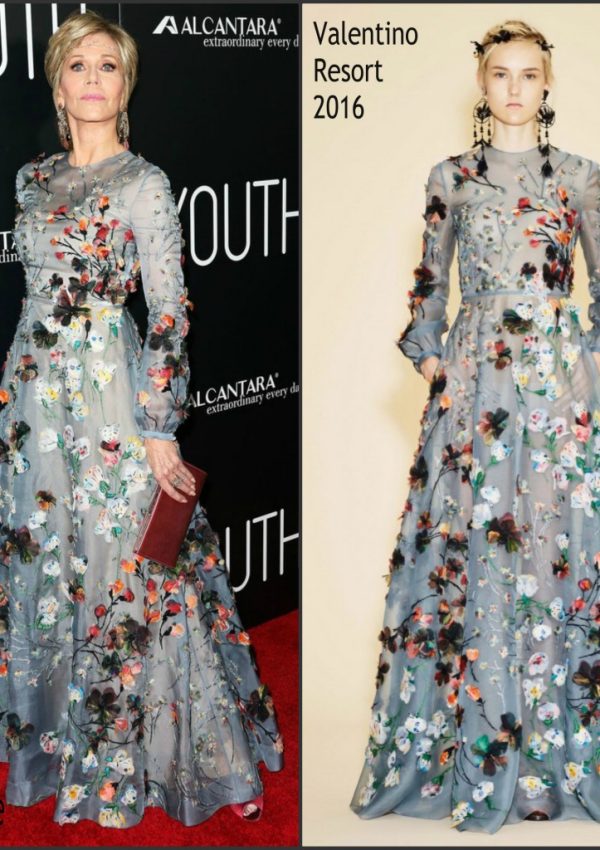 Jane Fonda In Valentino  At ‘Youth’ LA Premiere