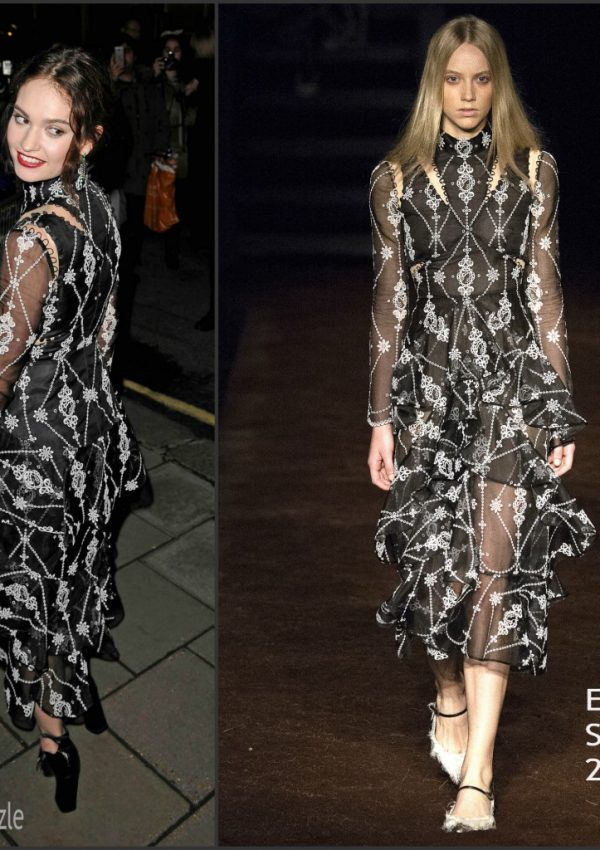 Lily James In Erdem At 2015 Harper’s Bazaar Women of the Year Awards