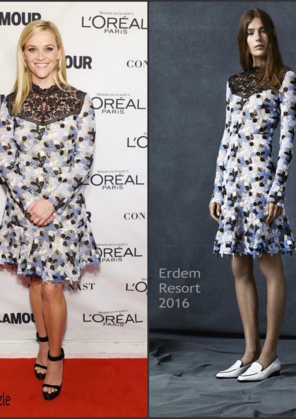 Reese Witherspoon In Erdem  At 2015 Glamour Women of the Year Awards