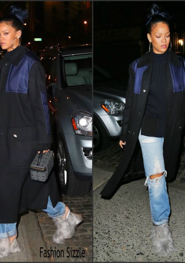 Rihanna in Celine  & Miu Miu – Out In New York