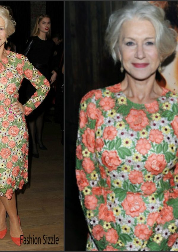 Helen Mirren in Dolce & Gabbana at the ‘Woman in Gold’ Cocktail Reception