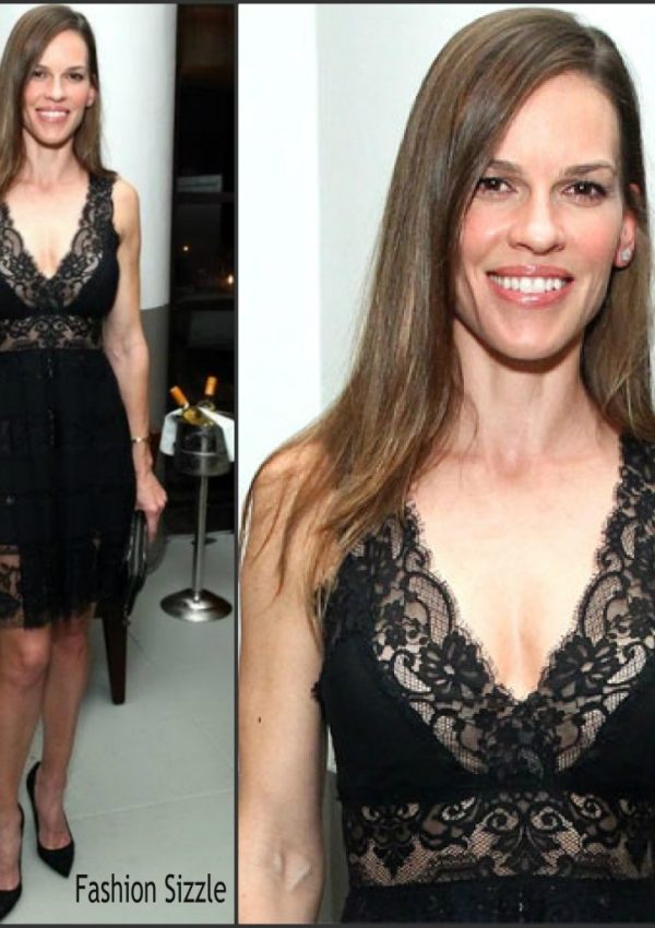 Hilary Swank In Elie Saab  At  Annual Art Basel Miami Kick-Off Party