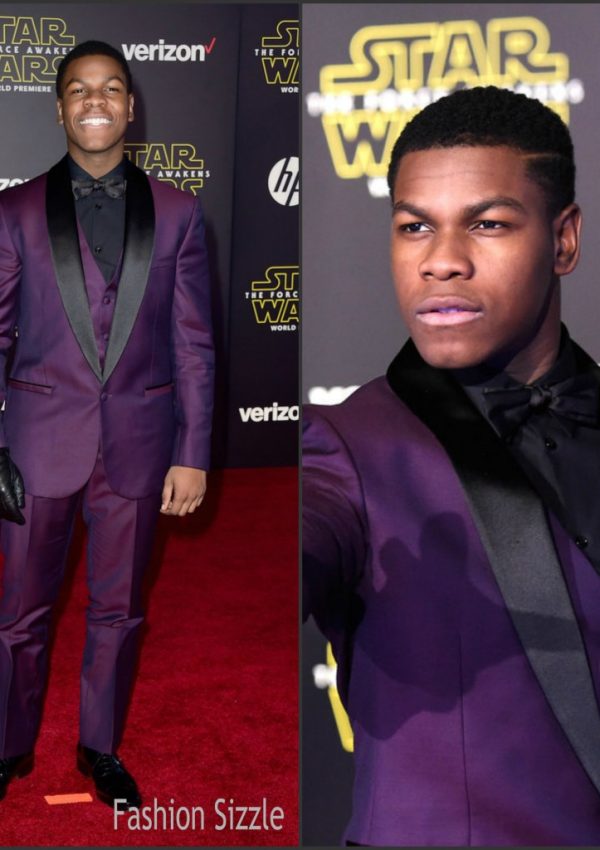 John Boyega  in Versace – At ‘Star Wars: The Force Awakens’ LA Premiere
