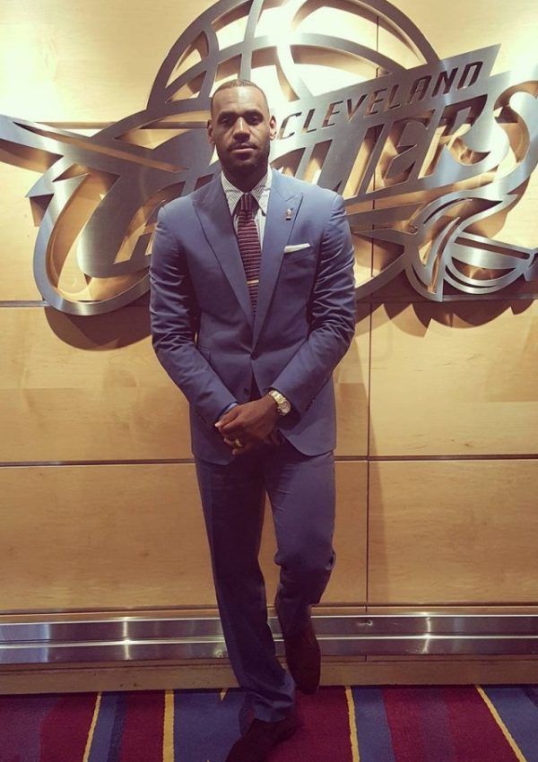 LeBron James In Alessandro Martorana Suit, Tom Ford Shirt-Instagram Pic