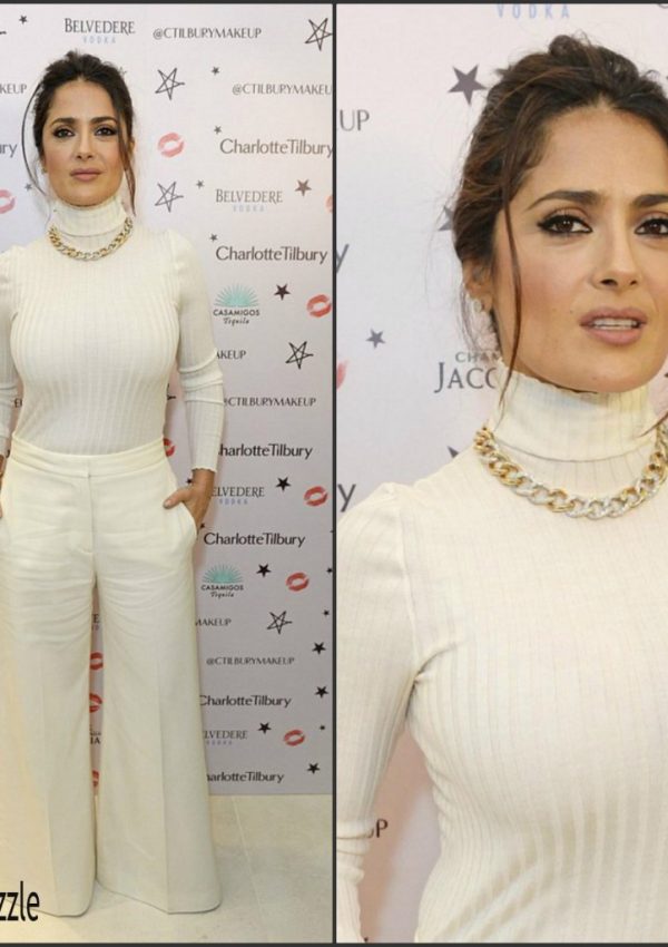 Salma Hayek attends  Charlotte Tilbury’s Flagship Boutique Launch in London