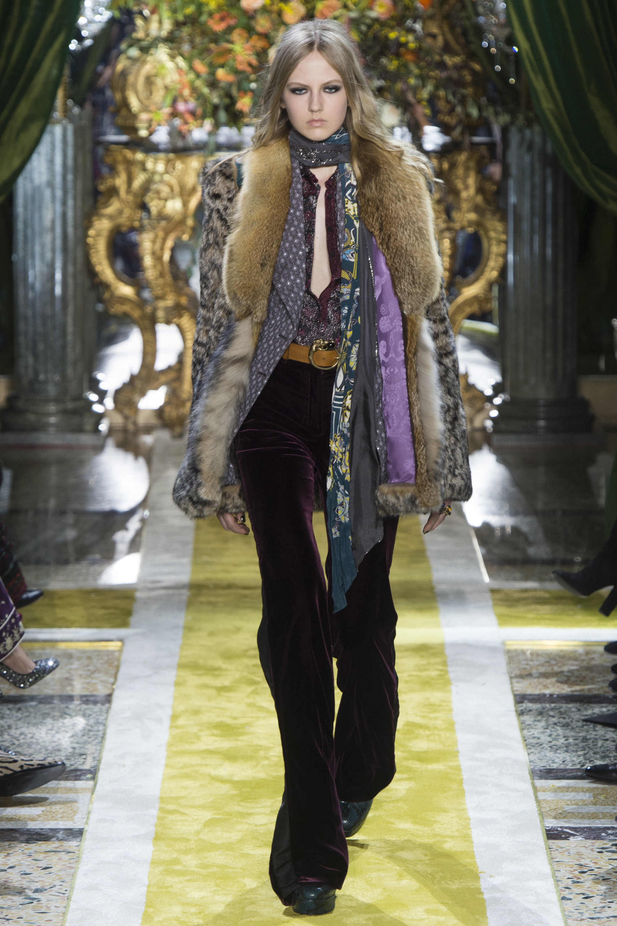 Roberto Cavalli Fall 2016 RTW Collection had a Seventies Glam Rock Vibe