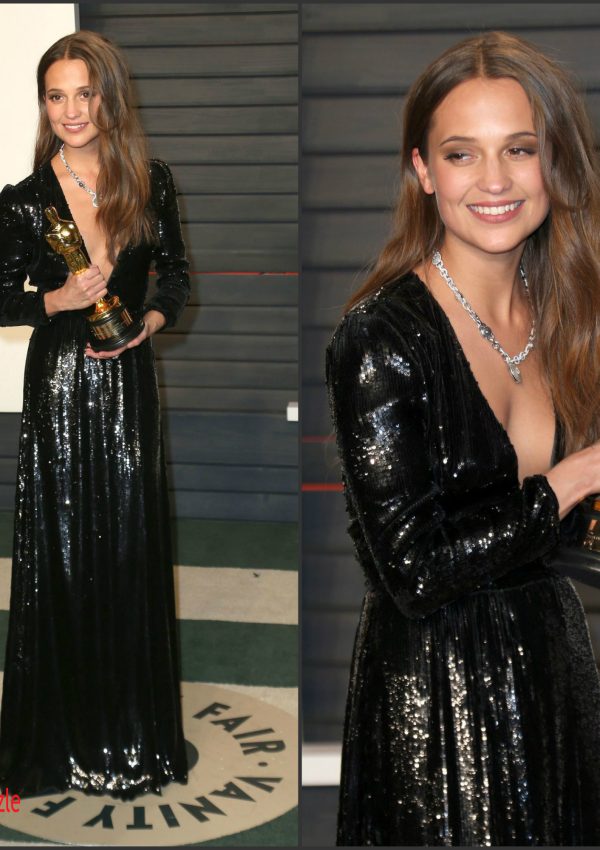 Alicia Vikander  in Louis Vuitton – 2016 Vanity Fair Oscar Party