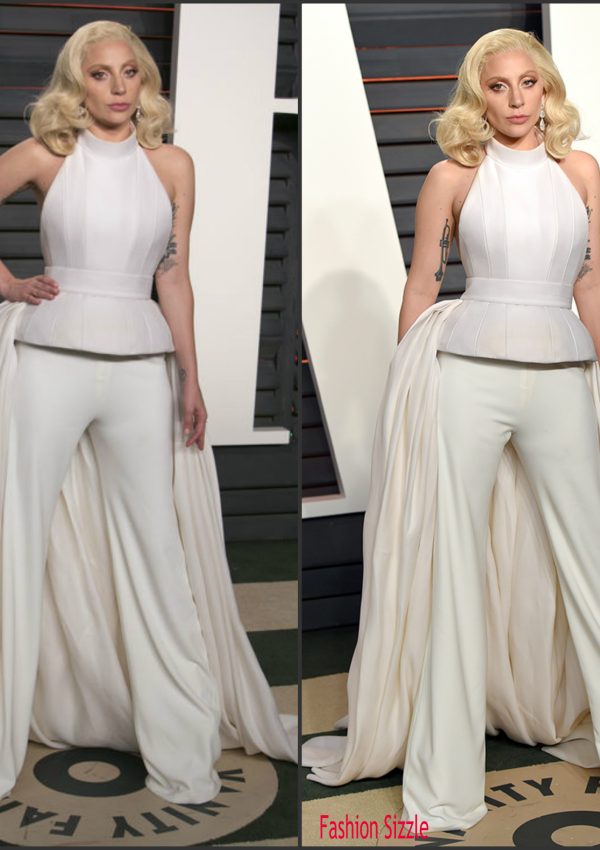 Lady Gaga in Brandon Maxwell at the 2016 Vanity Fair Oscar Party