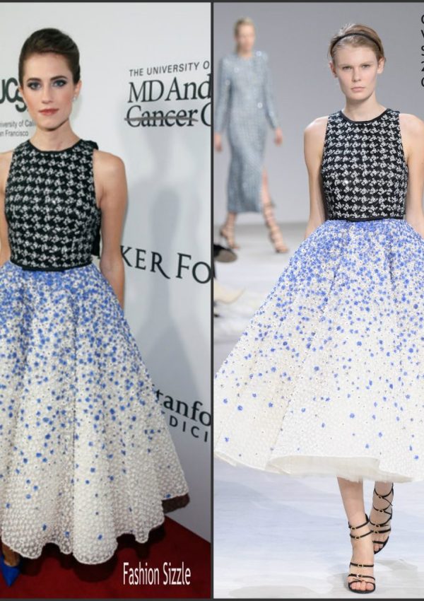 Allison Williams in Giambattista Valli Couture at The Parker Institute For Cancer Immunotherapy Gala