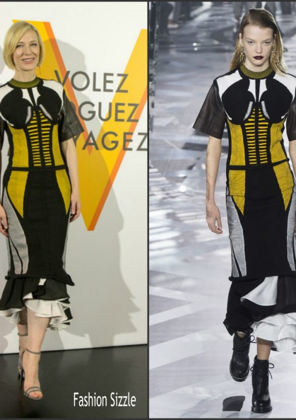 Cate Blanchett in Louis Vuitton at The Opening of Louis Vuitton Volez Voguez Voyagez Tokyo Exhibit