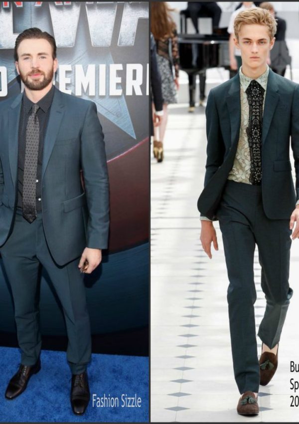 Chris Evans In  Burberry – Captain America  Civil War LA Premiere