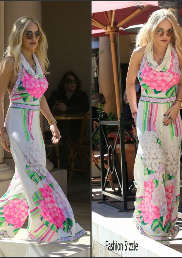 Rita Ora  In Vintage jumpsuit  – Out in Beverly Hills