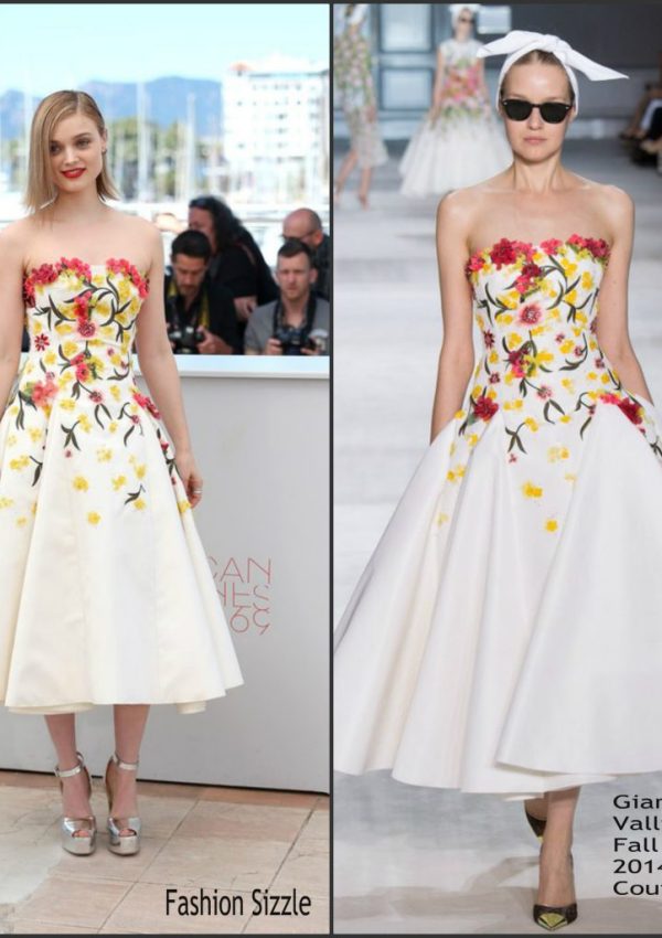 Bella Heathcote  In  Giambattista Valli  at The Neon Demon   69th Cannes Film Festival Photocall