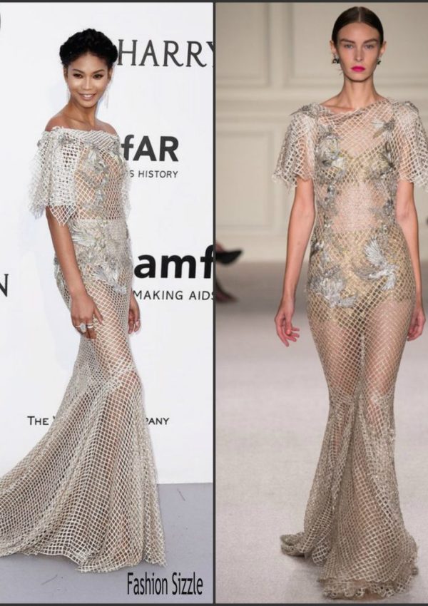 Chanel Iman  In Marchesa  – amfAR’s 23rd Cinema Against AIDS Gala