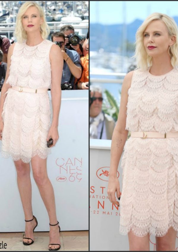 Charlize Theron in Givenchy  at The Last Face 69th Cannes Film Festival Photocall