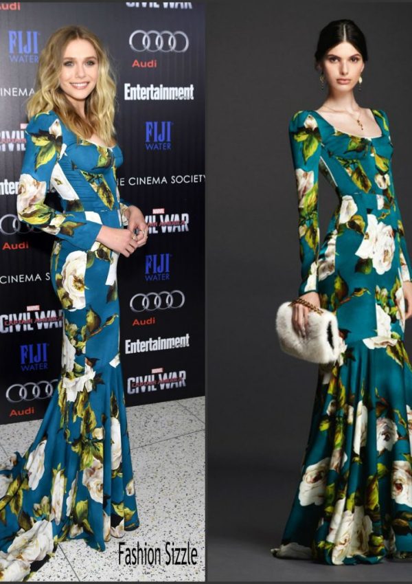 Elizabeth Olsen In  Dolce and Gabbana –  ‘Captain America: Civil War’  New  York Screening