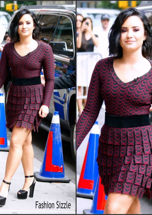 Demi Lovato in Azzedine Alaia at  The Late Show With Stephen Colbert
