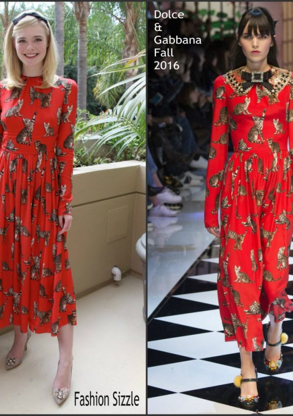 Elle Fanning  in Dolce and Gabbana  at The Neon Demon  Beverly Hills  Photocall