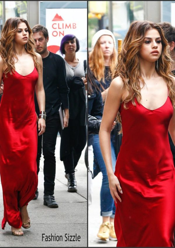 Selena Gomez in Nili Lotan  slip dress – Out In New York