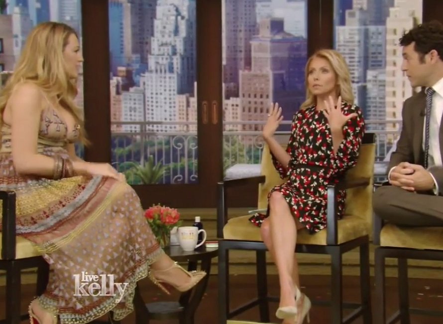 Blake Lively In Valentino at Live with Kelly promoting Cafe Society