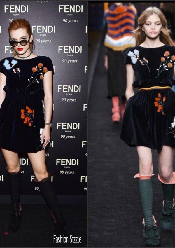 Bella Thorne in Fendi at  the Fendi 90th anniversary Show