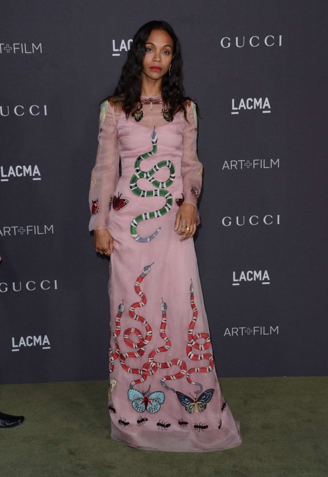 Zoe Saldana In Gucci At The 2016 LACMA ART + FILM GALA