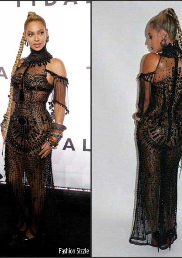 Beyonce In Gattinoni  Couture The TIDAL X: 1015 Charity Concert