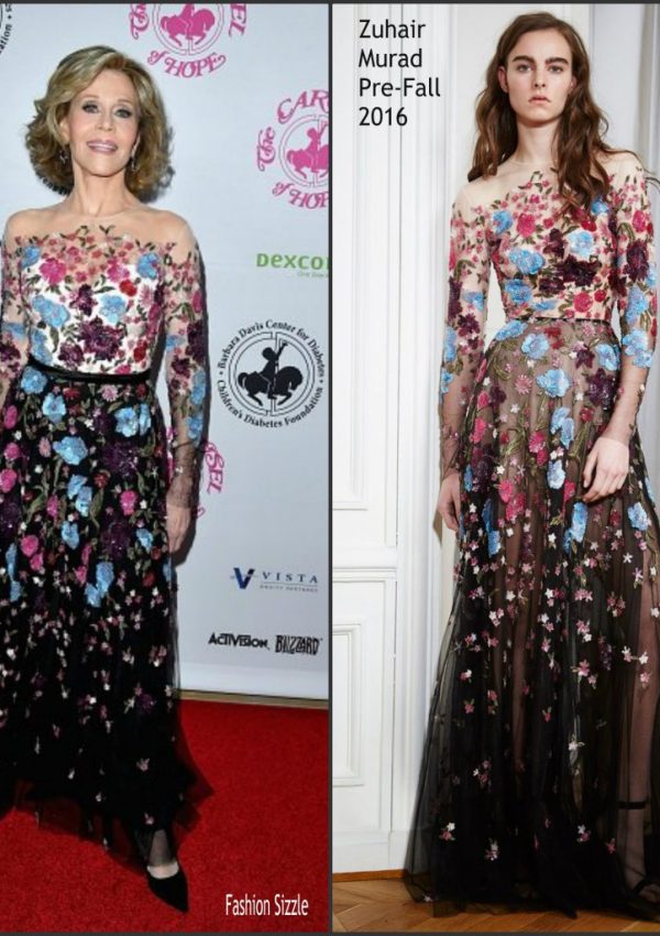 Jane Fonda  In Zuhair Murad At The 2016 Carousel of Hope Ball