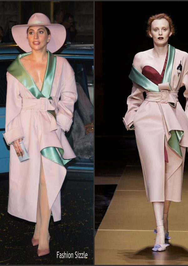 Lady Gaga  In  Atelier  Versace Coat   Out In New York