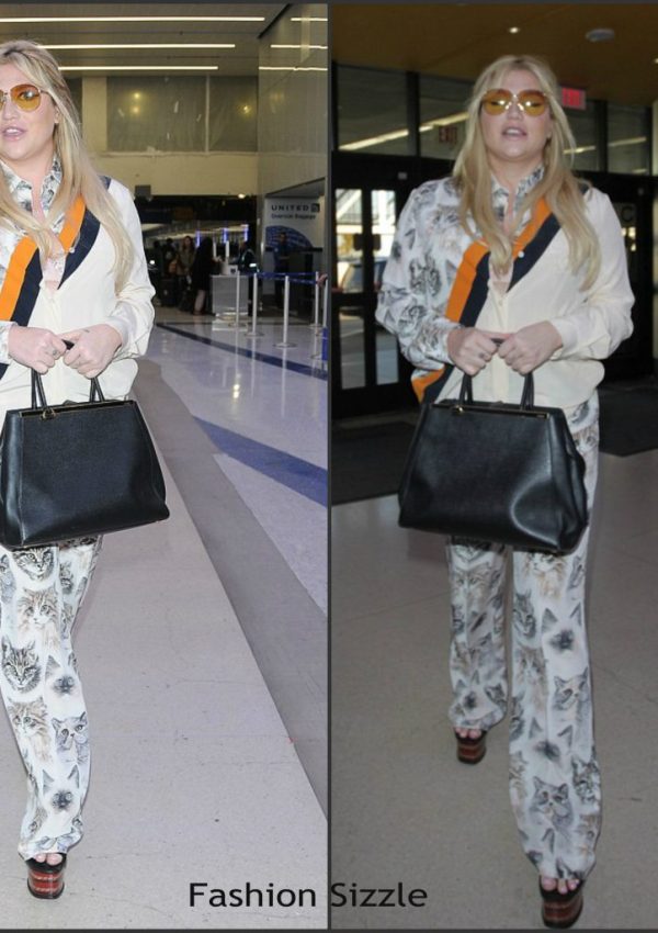 Kesha  In Stella McCartney At LAX Airport in Los Angeles