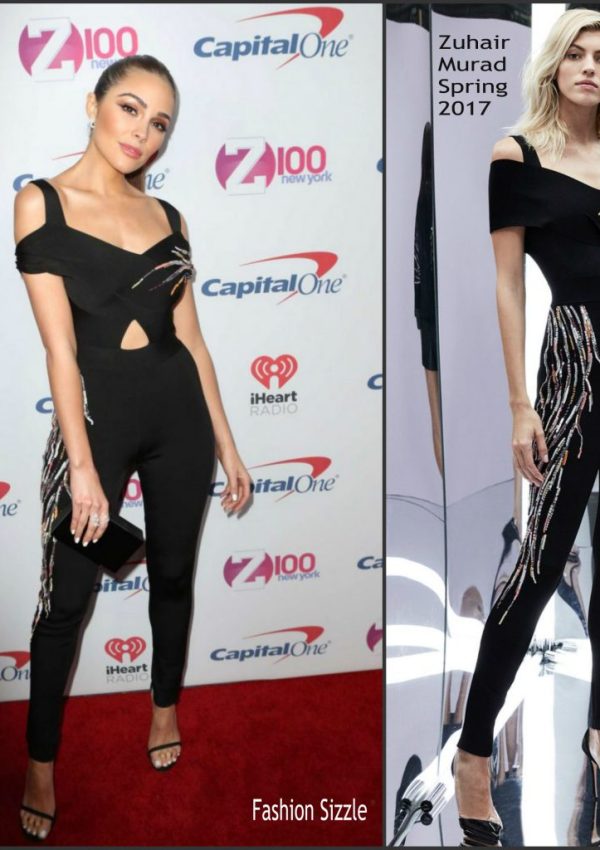 Olivia Culpo  In Zuhair Murad At  Z100’s iHeartRadio Jingle Ball 2016 in New York