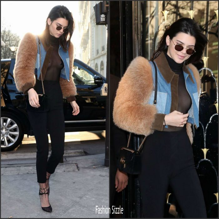 Kendall Jenner  In Sonia Rykiel  Leaving Her Hotel in Paris