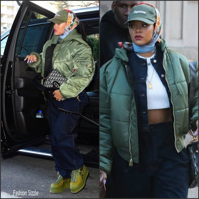 Rihanna   In  Supreme Hat, Vetements x Alpha Industries Jacket – Out In New York
