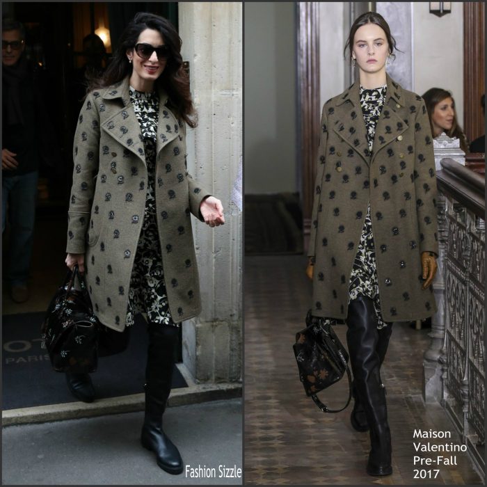 Amal Clooney In Maison Valentino  – Out In Paris