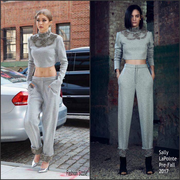 Gigi Hadid In Sally LaPointe Out In New York