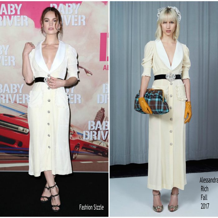 Lily James In Alessandra Rich  At  ‘Baby Driver’ Sydney Premiere