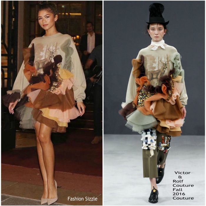 Zendaya Coleman In Viktor & Rolf Couture – Out In Paris