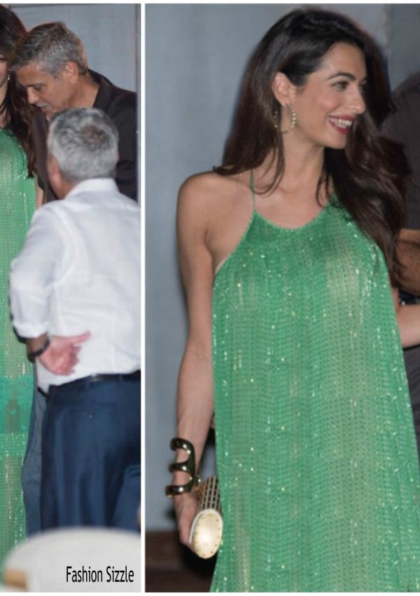 Amal Clooney  In  Stella McCartney gown in Italy