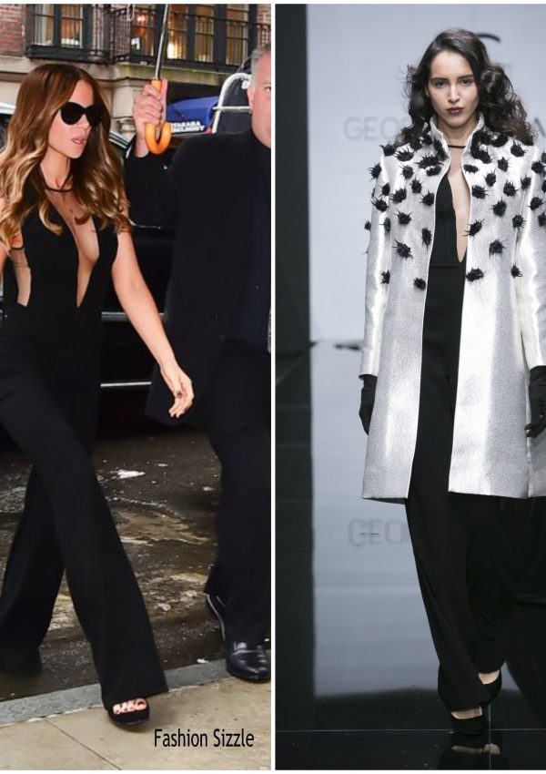 Kate Beckinsale In  Georges Chakra   – Out In New York