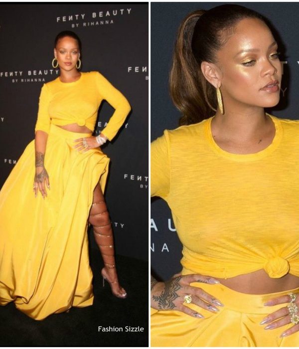 Rihanna In Oscar de la Renta – Fenty Beauty by Rihanna Launch