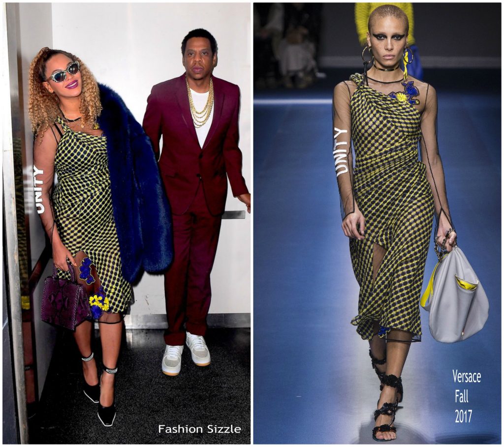 Beyonce Knowles In Versace – Celebrating Jay Z Birthday In New York