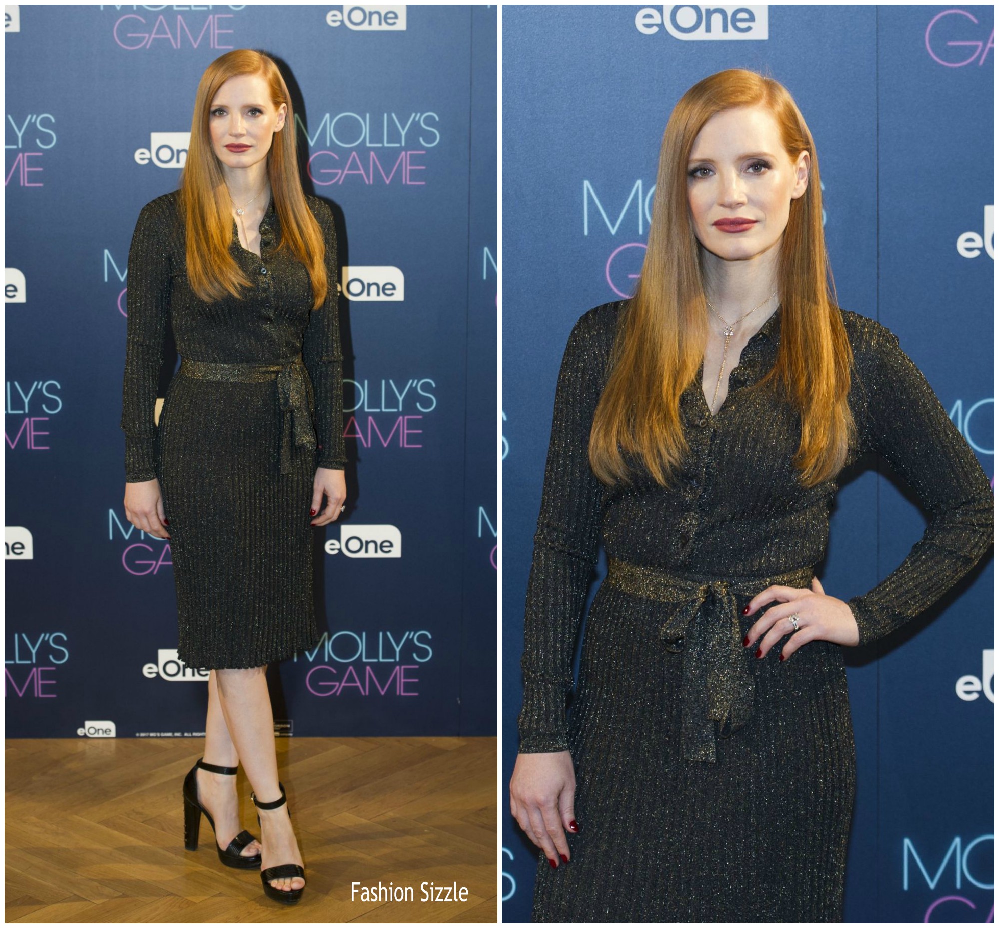 Jessica Chastain In Prada  – ‘Molly’s Game’ Madrid Photocall