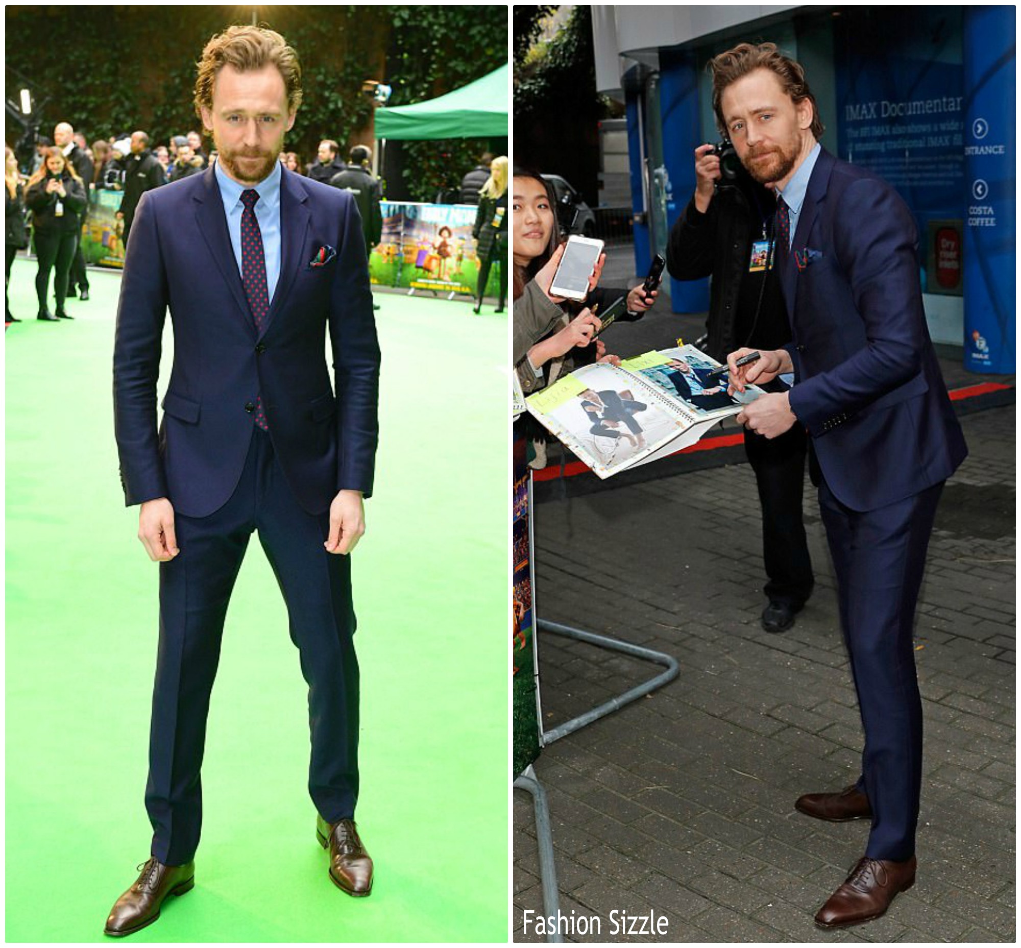 Tom Hiddleston  In  Gucci @ ‘Early Man’ London Premiere