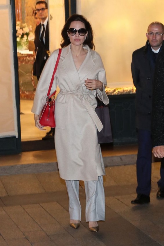 Angelina Jolie In Max Mara Out In Paris