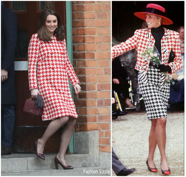 Duchess of Cambridge pays Homage to   Princess of Wales  In Houndstooth Jacket