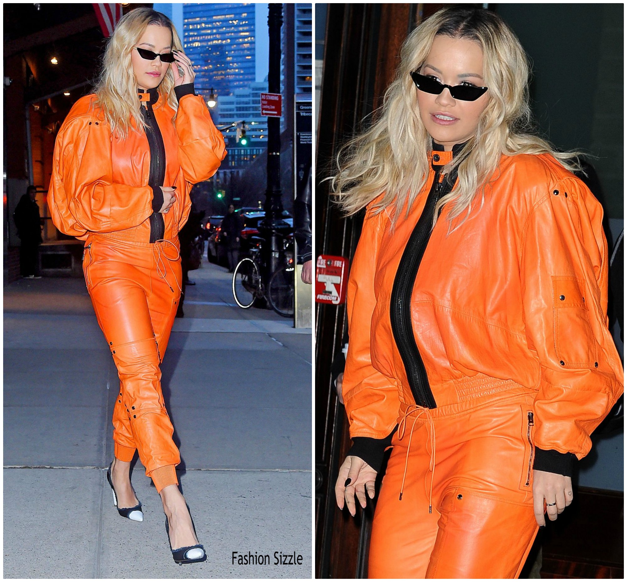 Rita Ora In  Tom Ford  Arriving  “Late Night with Seth Meyers”