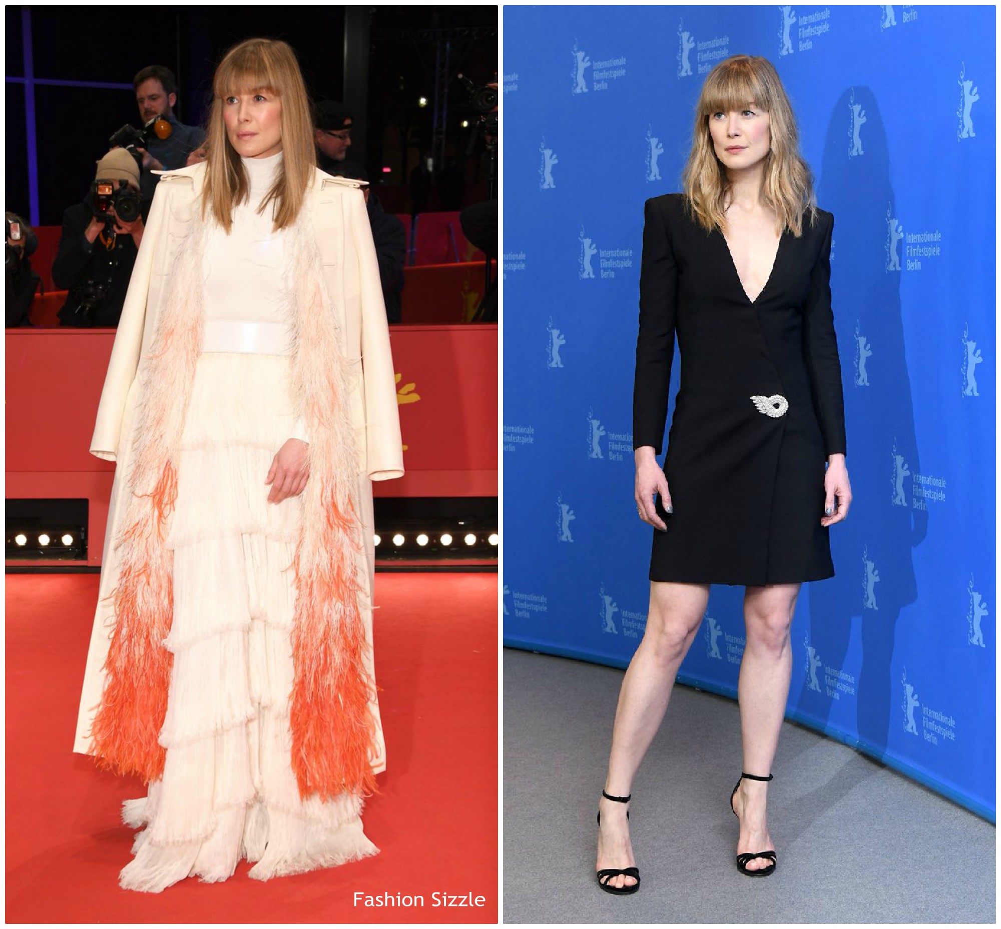 Rosamund Pike In  Givenchy   @ ‘7 Days in Entebbe’ Berlinale International Film Festival Photocall & Premiere